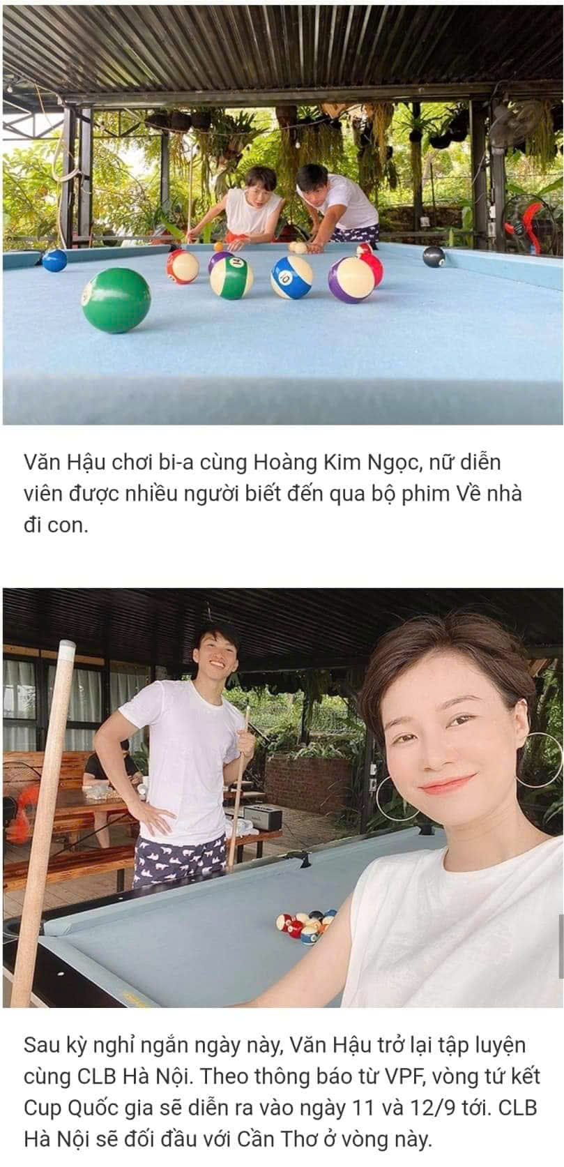 Cầu thủ Văn Hậu Đoàn Kim Ngọc du lịch homestay đẹp gần Hà Nội